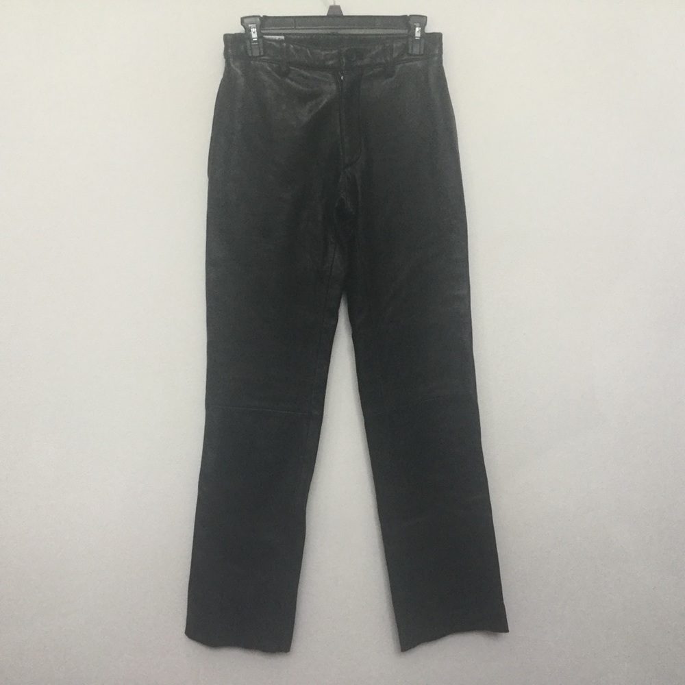Pelle Studio Wilsons Black 100% Leather Pants Size 28 Straight Leg Western